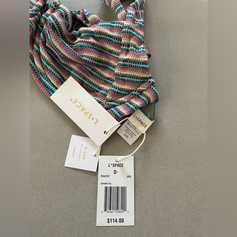 NWT L*Space Pique Stripe Camelia Top (D) & Camacho Bottom (L) - Picture 6 of 9